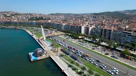 Izmir-Square-Drone,-City-square-by-from-drone