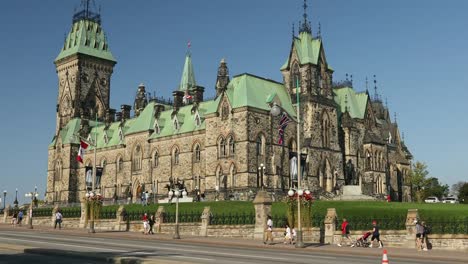 East-Block-government-building-next-to-Parliament-Hill-in-Ottawa,-Ontario,-Canada