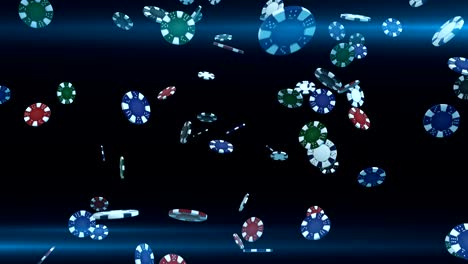 Fallende-Pokerchips-auf-schwarzem-Hintergrund-mit-Fackel-nahtlose-Schleife-animation