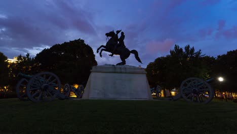 Jackson-Statue-at-Night-Timelapse