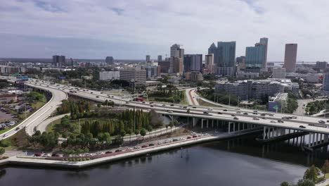 Aerial-of-Downtown-Tampa,-Florida