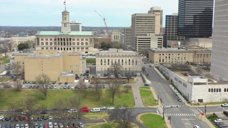 Aerial-video-Nashville-Tennessee-State-Capitol-Building