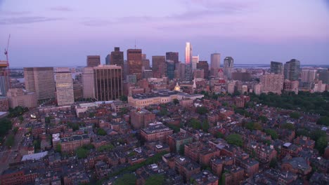 Aerial-view-of-Boston-at-sunset.