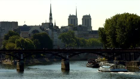 Barges-on-Seine-river