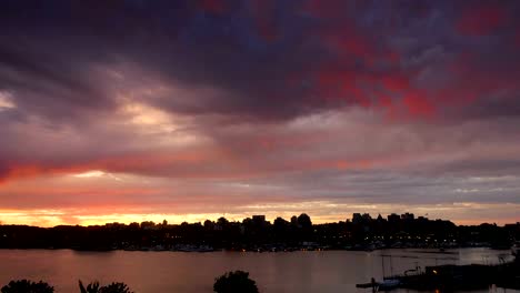 Victoria-City-Skyline,-Sunrise-Time-Lapse