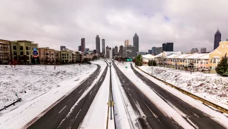 Paisaje-de-nieve-lapso-de-tiempo-de-la-ciudad-de-Atlanta