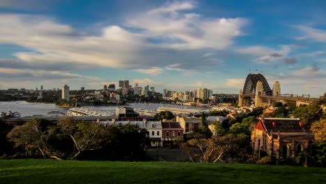 Observatory-Hill-Sonnenuntergang,-Timelapse,-Sydney-(4-k-UHD-zu/HD)