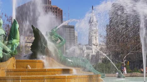 Usa-philadelphia-summer-day-city-hall-logan-square-fountain-view-4k