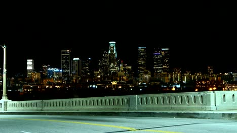 Blitz-Sturm-über-der-Innenstadt-von-Los-Angeles-Timelapse