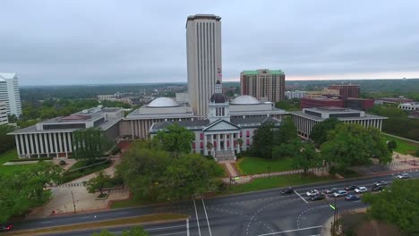 Luftbild-Hintergrundgeräusche-Video-von-der-Innenstadt-von-Tallahassee,-FL