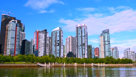 4K-Coal-Harbor-Condominiums,-Waterfront,-Vancouver-Canada