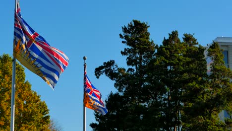 4K-British-Columbia-Flags,-Canada-Province