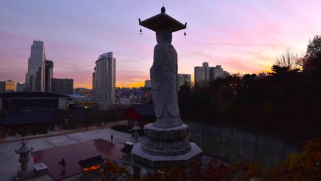 Lapso-de-tiempo-del-templo-Bongeunsa-en-Seúl,-Corea-del-sur