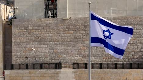 Bandera-de-Israel-es-agitar-y-volando-en-el-viento