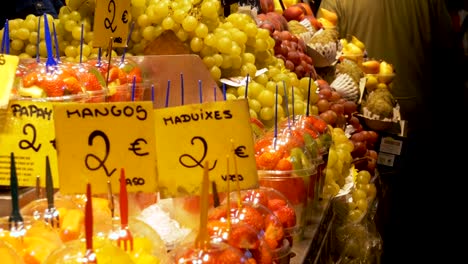 Showcase-with-Fruits-at-a-Market-in-La-Boqueria.-Barcelona.-Spain