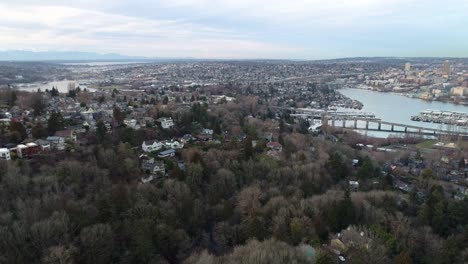 Norte-Unión-lago-paisaje-aéreo-Seattle-Washington