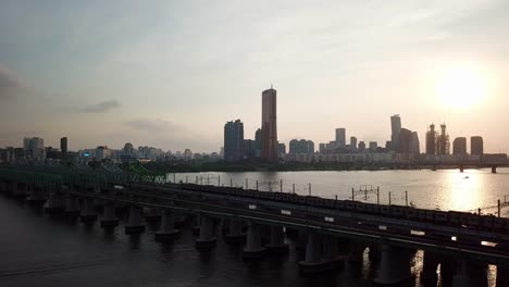 Luftbild-in-Seoul-City-Skyline,-Südkorea