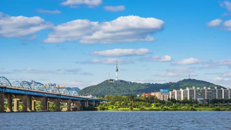 Timelapse-at-Seoul-City-Skyline,-South-Korea