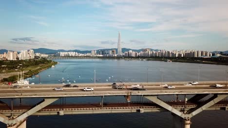 Vista-aérea-de-Seúl-Skyline,-Corea-del-sur