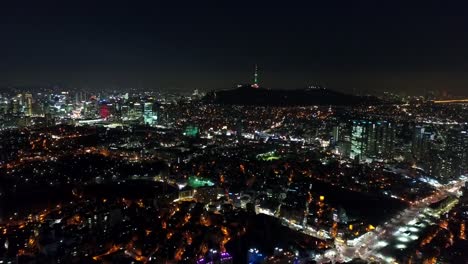 Aerial-of-Seoul,-South-Korea