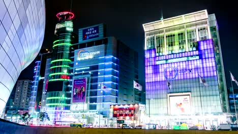 Seoul-City-Night-Shopping-Area-Timelapse