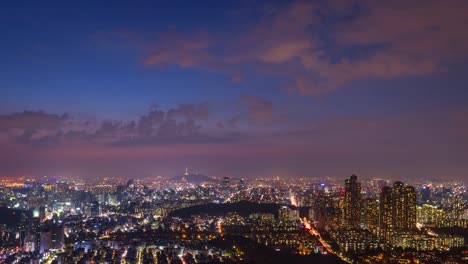 4-k-Zeitraffer-von-Seoul-City-Skyline,-Südkorea.