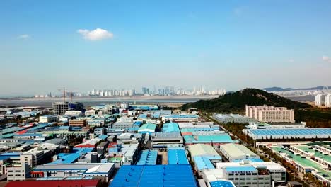 Vista-aérea-del-parque-industrial.-Incheon,-Seúl,-Corea