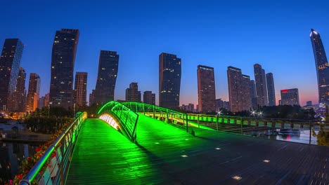 4-k-Zeitraffer-View-Songdo-Central-Park-in-Incheon-City-von-Südkorea