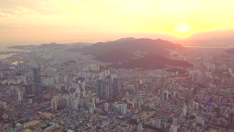 Aerial-View-of-Busan-city-cityscape-South-Korea