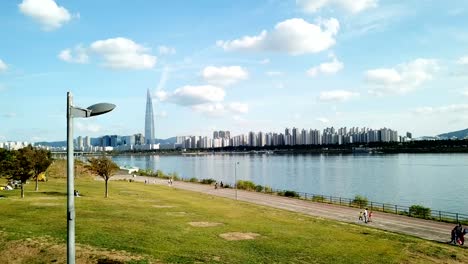 Blick-auf-Skyline-von-Seoul-in-Südkorea.