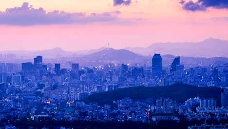 Lapso-de-tiempo-de-Seúl-Skyline,-Corea-del-sur.