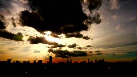 City-night-view-sunset-time-lapse