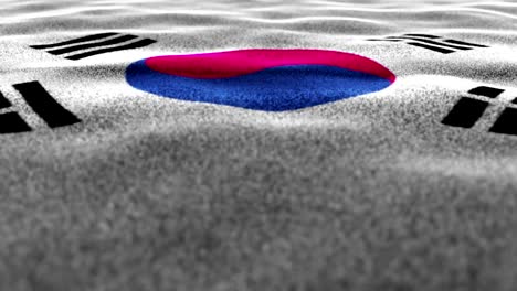 Corea-del-sur-textil-bandera-animación,-Renderización,-Fondo