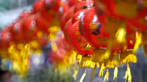 Chinese-New-Year-Lanterns-in-Chinatown.-Translate-Blessing-Text-Mean-Prosperity,-Wealthy.