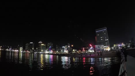 Night-View-of-Gwanganlli-Beach,-Haeundae,-Busan,South-Korea,-Asia