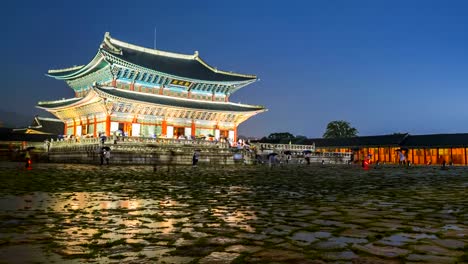 Time-lapse-of-Gyeongbokgung-palace-in-Seoul,South-Korea