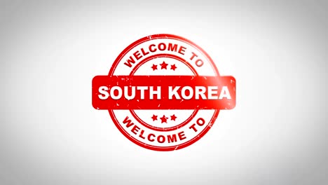 Welcome-to-south-korea-Signed-Stamping-Text-Wooden-Stamp-Animation.-Red-Ink-on-Clean-White-Paper-Surface-Background-with-Green-matte-Background-Included.