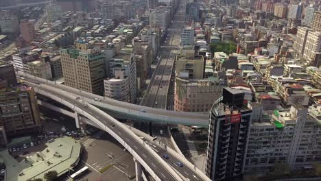 Taiwan-Taipei-Stadtbild-Tag-Zeit-Verkehr-Straße-Kreuzung-aerial-Panorama-4k