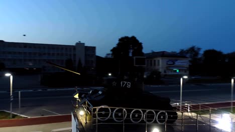 T-34-Soviet-Army-Medium-Battle-Tank-Memorial-Monument-at-Night