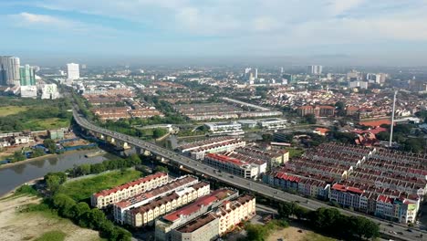 Aerial-view-of-Malacca-cityscape-at-daytime