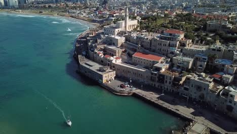 Aerial-View-of-the-port-of-Jaffa-and-St.-Peters-church