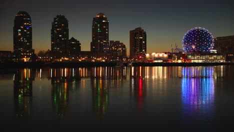 Winter-Sonnenaufgang-False-Creek,-Vancouver