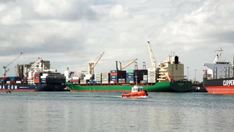 patrol-einem-Boot-im-Hafen-von-port-louis