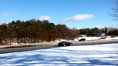 Timelapse-view-of-the-Masspike,-Massachusetts-Turnpike,-I-90