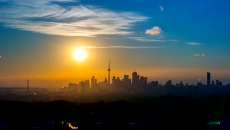 Lapso-de-tiempo-del-atardecer-de-la-ciudad-de-Toronto