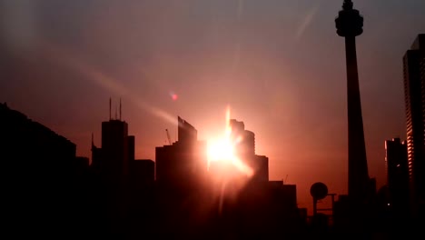 Toronto-skyline-morning-silhouette
