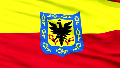 La-ciudad-de-Bogotá-acercamiento-Bandera-ondeante