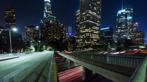 Downtown-Los-Angeles-bei-Nacht-Motion-Timelapse-gesteuert