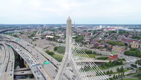 Aerial-Umlaufbahn-Zakim-Brücke-Boston