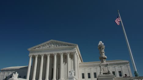 US-Supreme-Court-blauer-Himmel-bewegen-sich-von-US-Flagge